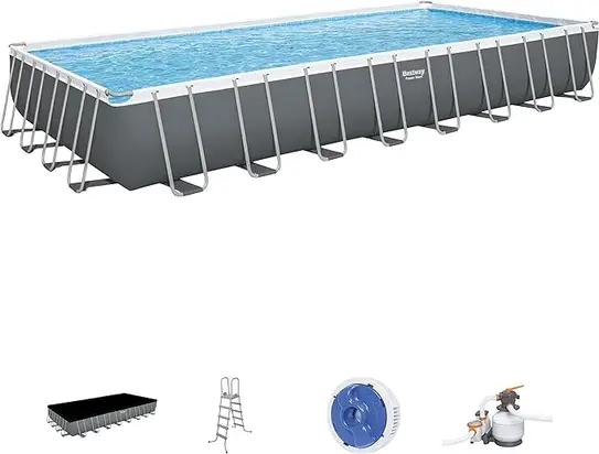 Bestway Power Steel Rectangular Metal Frame Pool largest rectangular pool
