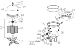 pentair pool filter parts diagram